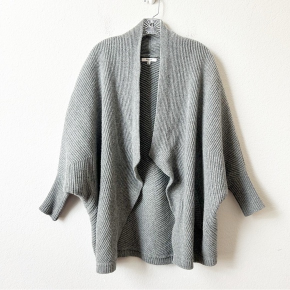 Madewell Heather Gray Women's 100% Merino Wool Sculptor Open Cardigan Sz M/L - Picture 5 of 15